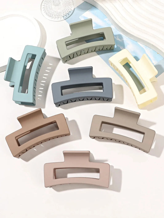 Oversized Hair Claw Clips – 7-Piece Matte Set for Thick Hair